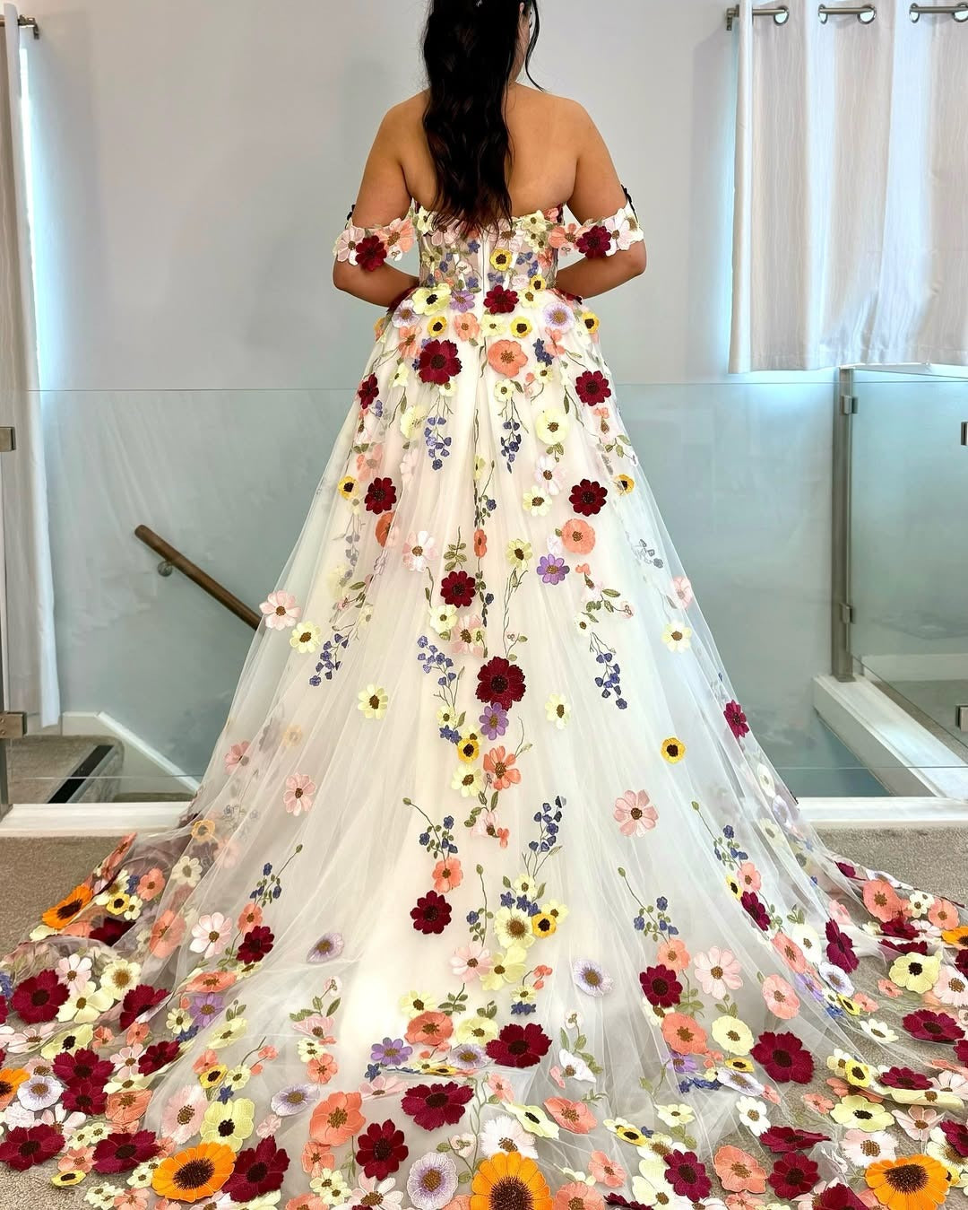 Beautifully Embroidered Floral Wedding & Party Dress