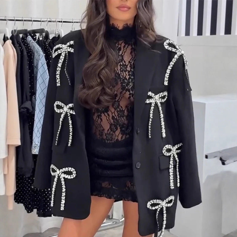Diamond Bow Casual Blazer