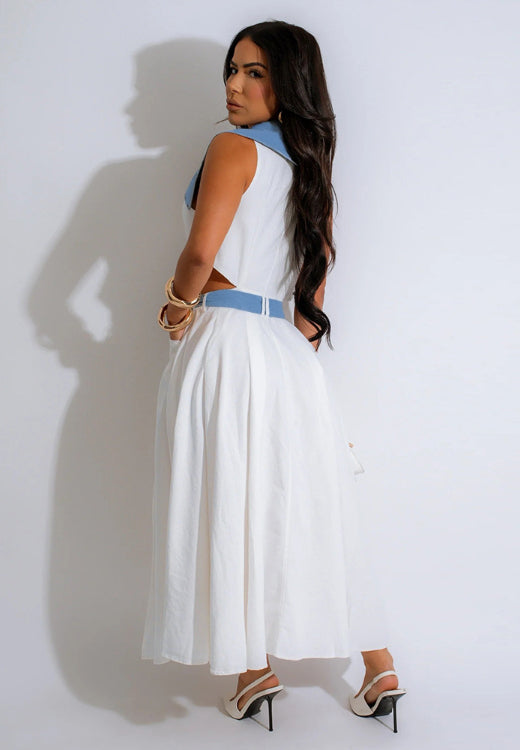Chic Lapel Pocket Casual Dress