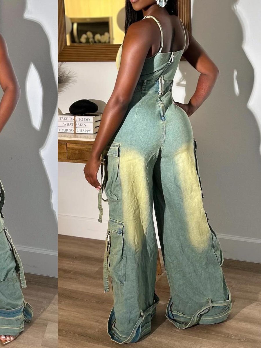 Chic Wash Denim Jumpsuit