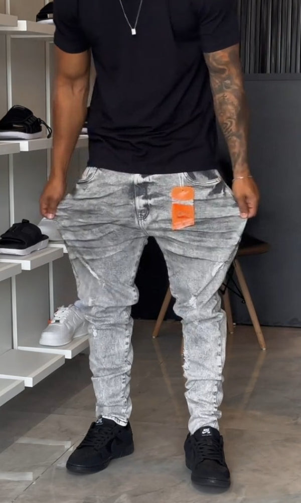 Gray Trendy Casual Jeans