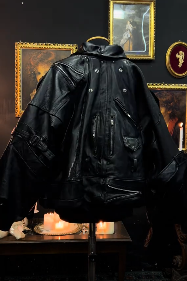 Women's Back Zipper Leather Jacket