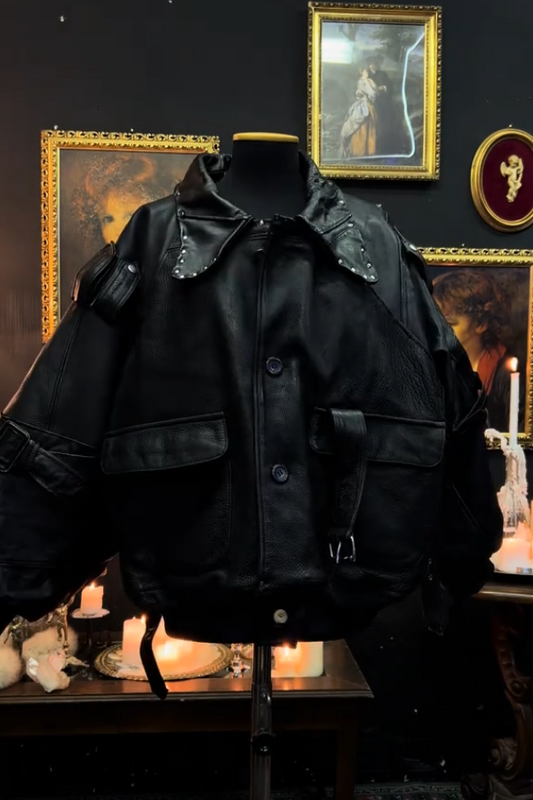 Women's Back Zipper Leather Jacket