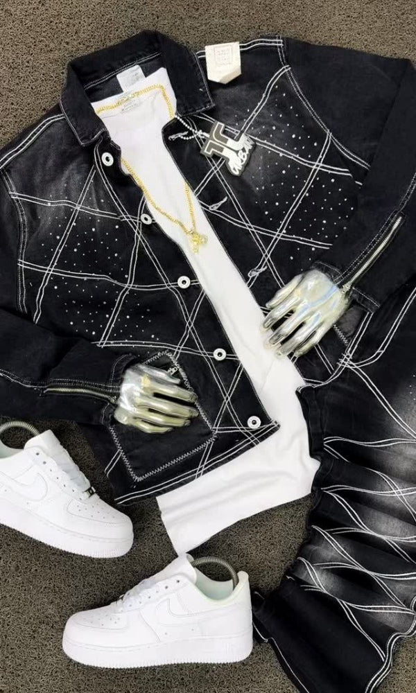 Diamond Double-stitched Jacket & Trousers Set