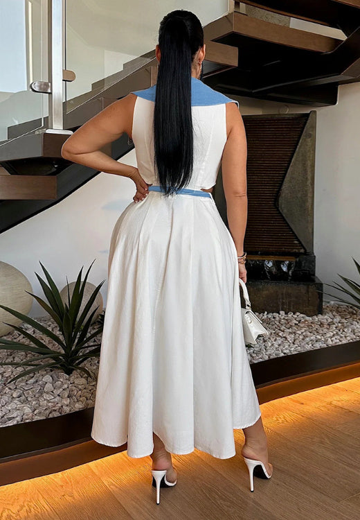 Chic Lapel Pocket Casual Dress