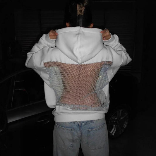 Versatile Backless Mesh Hoodie
