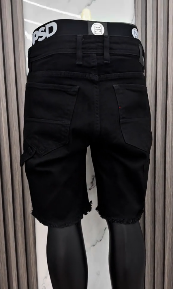 Men's Rhinestone Frayed Denim Shorts