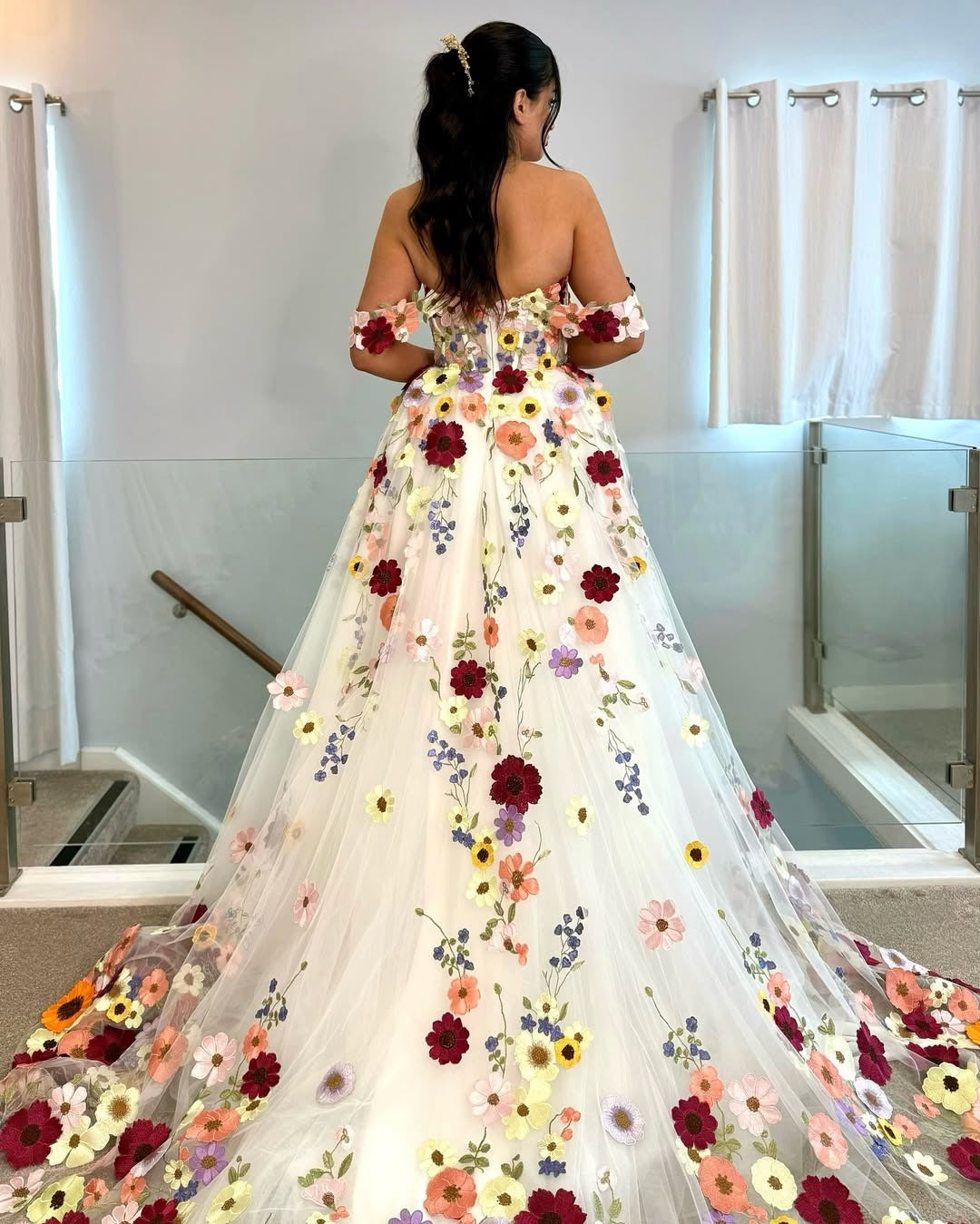 Beautifully Embroidered Floral Wedding & Party Dress