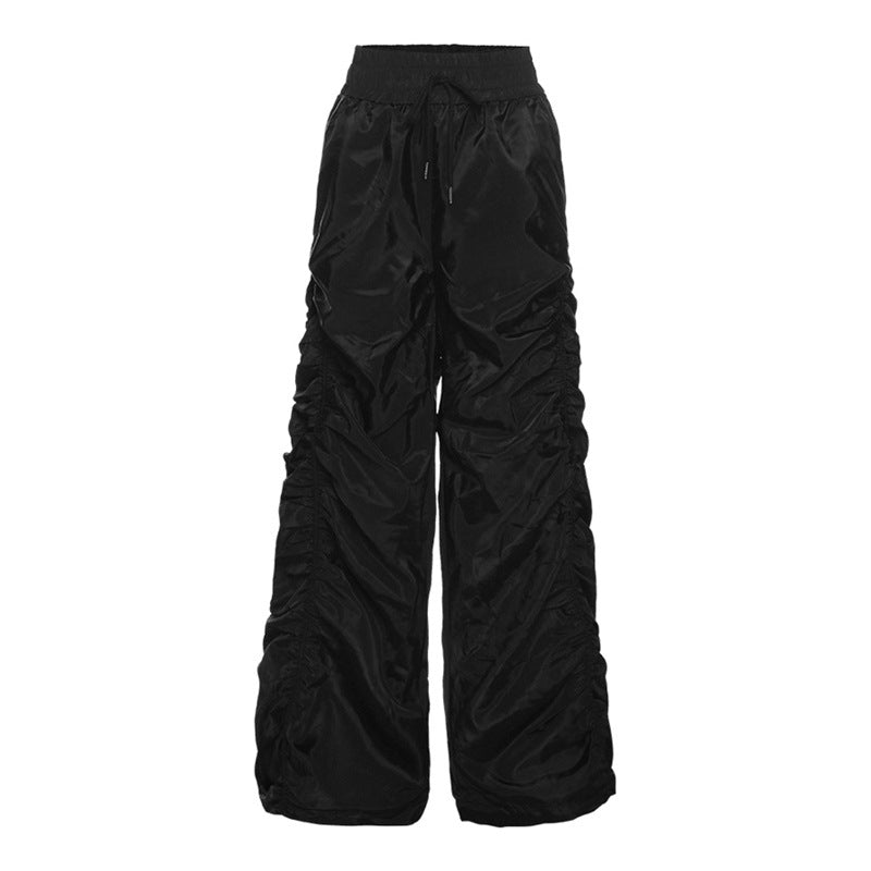 High Waist Hip Pleated Pants