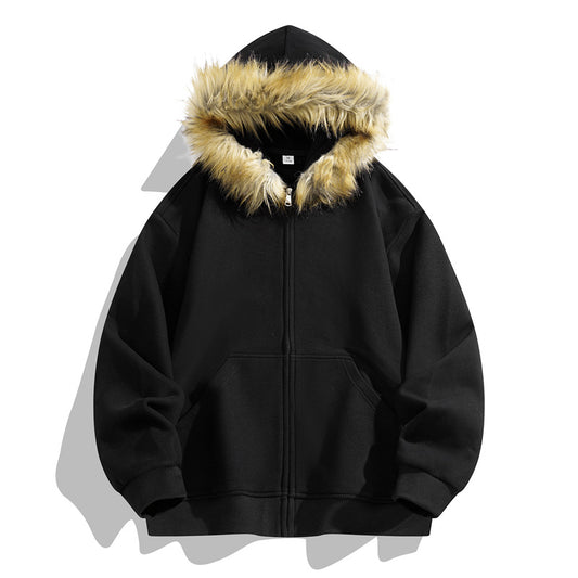Couple's Faux Fur Zip-Up Hoodie