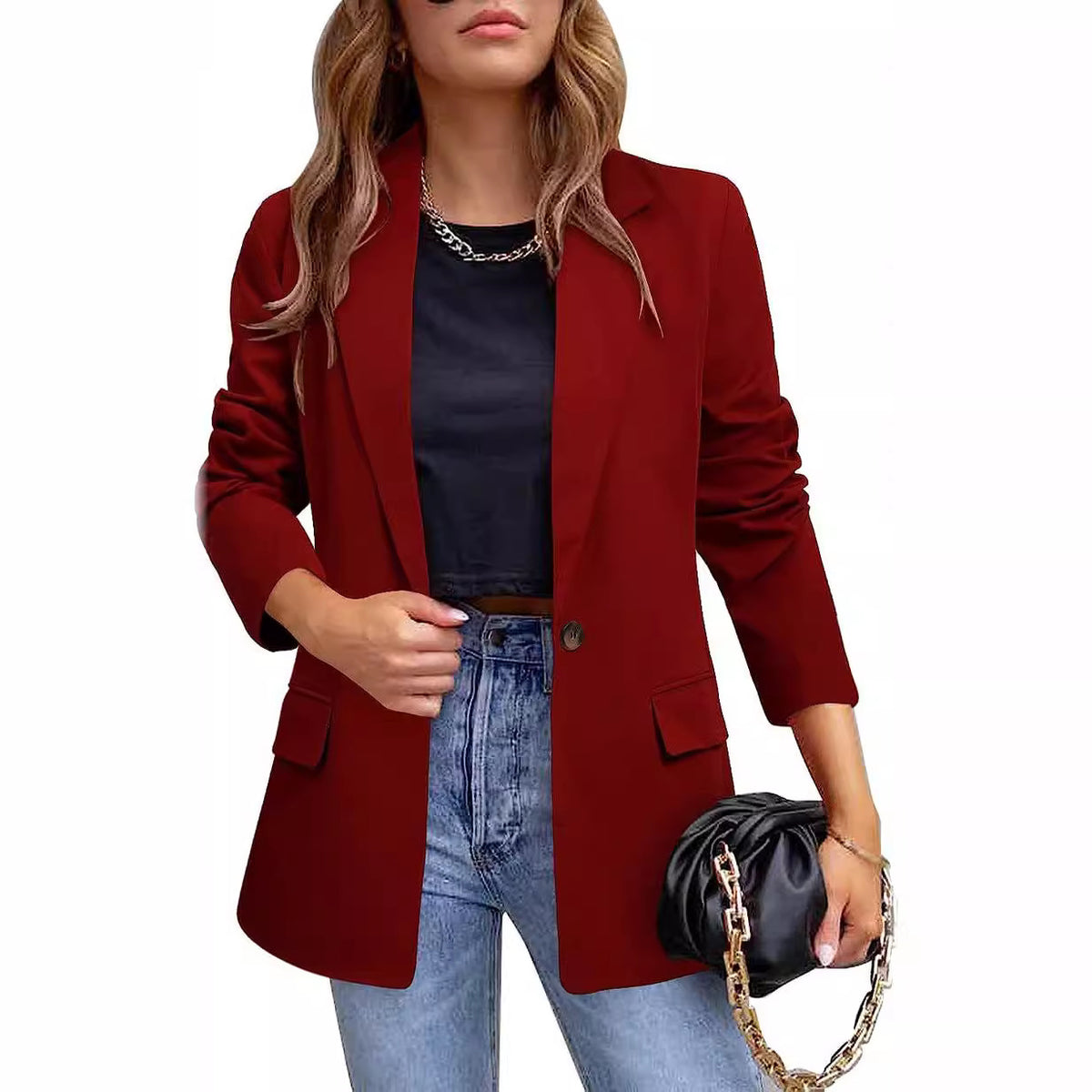 Elegant Lapel Suit Jacket
