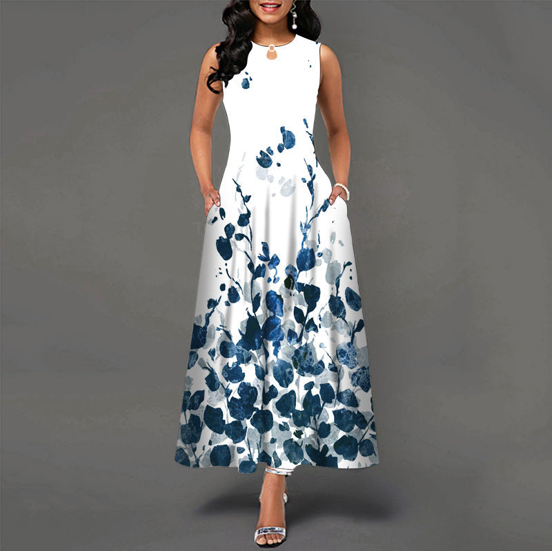 Trendy Sleeveless Round Neck Maxi Dress