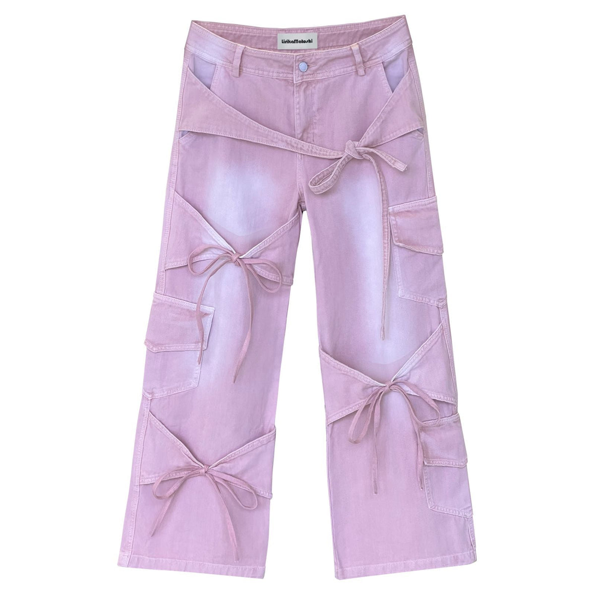 Vintage Casual Bow Lace-up Jeans