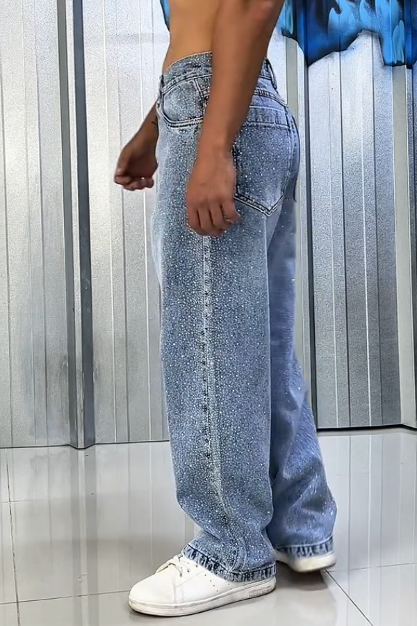 Shiny Men's Casual Loose Jeans