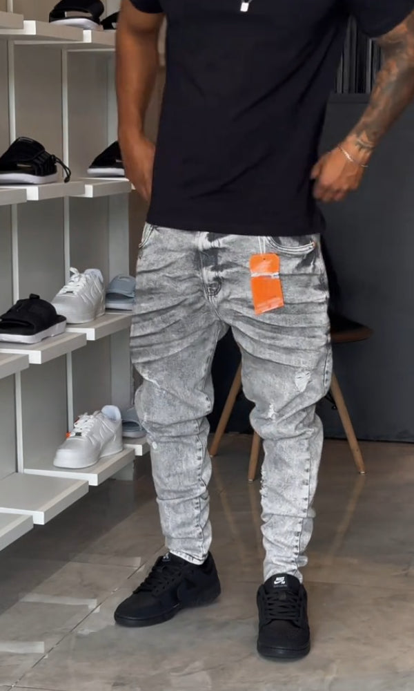 Gray Trendy Casual Jeans