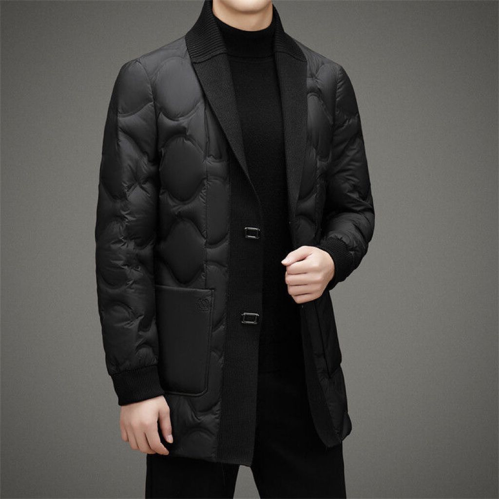 Men's Versatile Casual Long Down Jacket