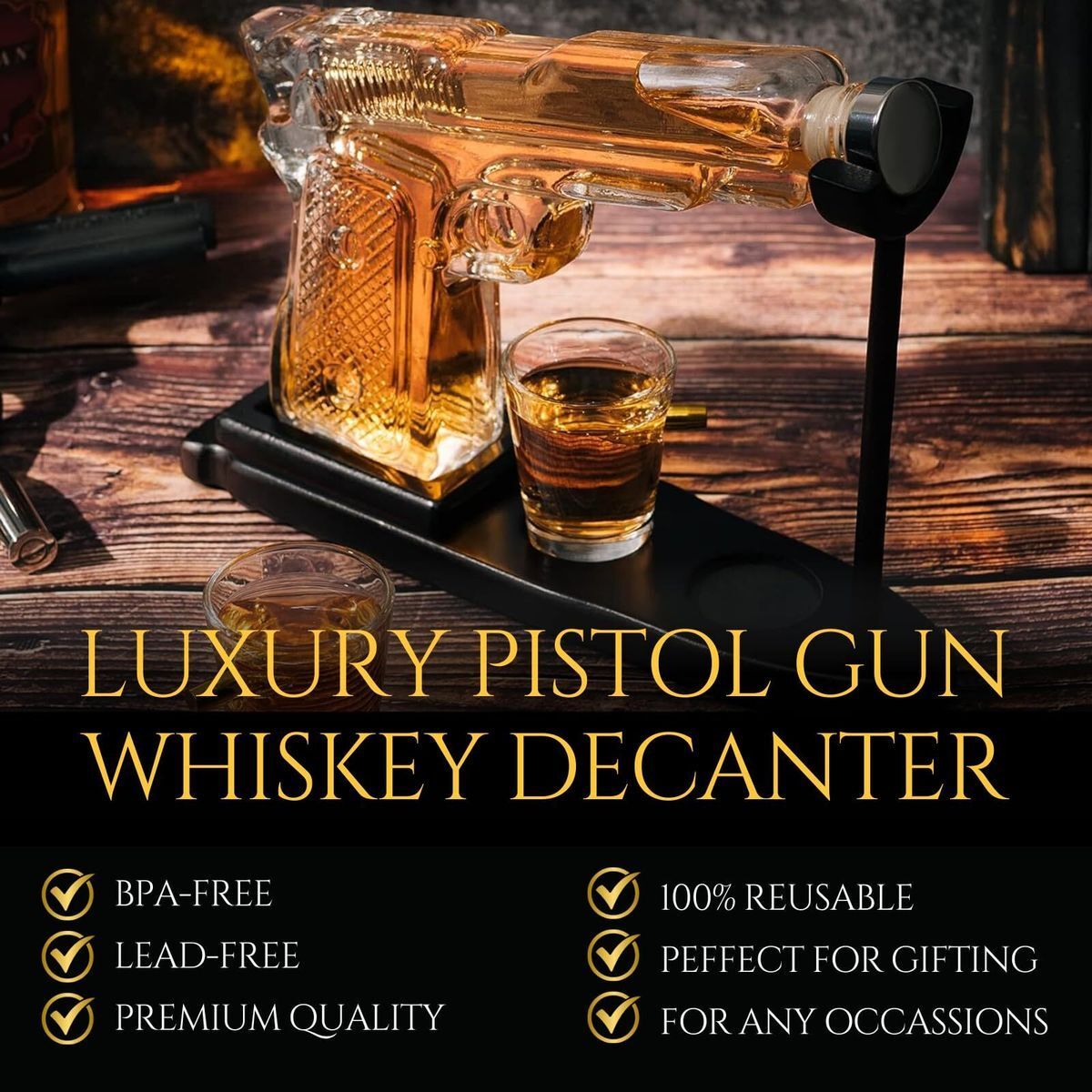 Pistol Whiskey Decanter Set