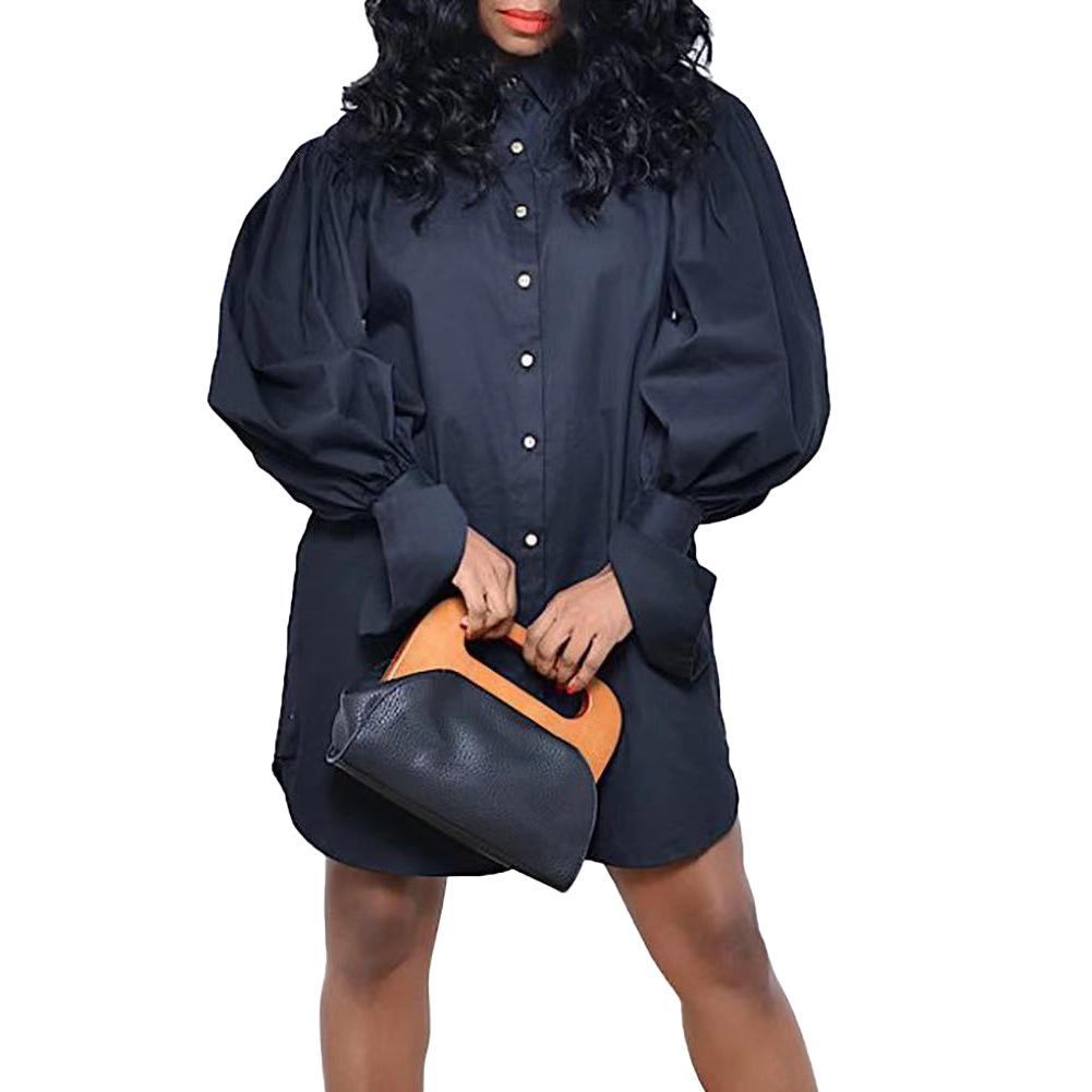 Loose Lapel Shirt Dress