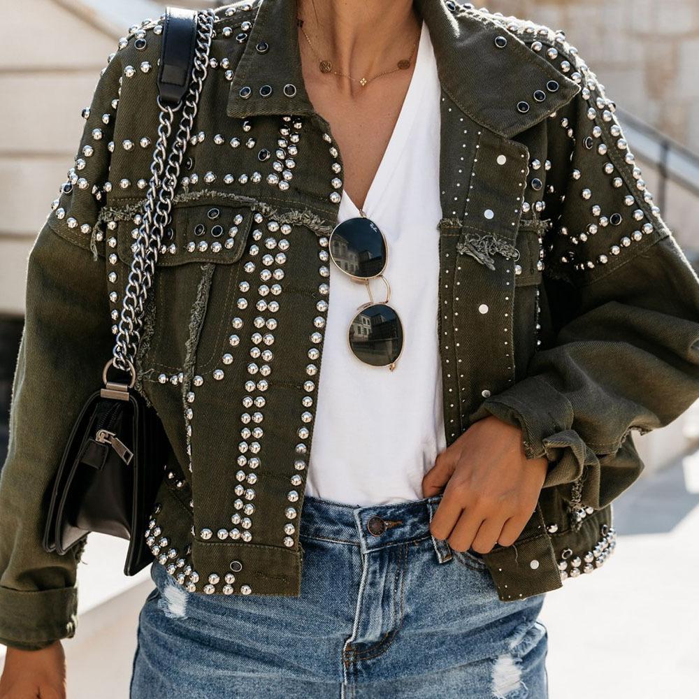 Studded Heavy Metal Washable Denim Jacket