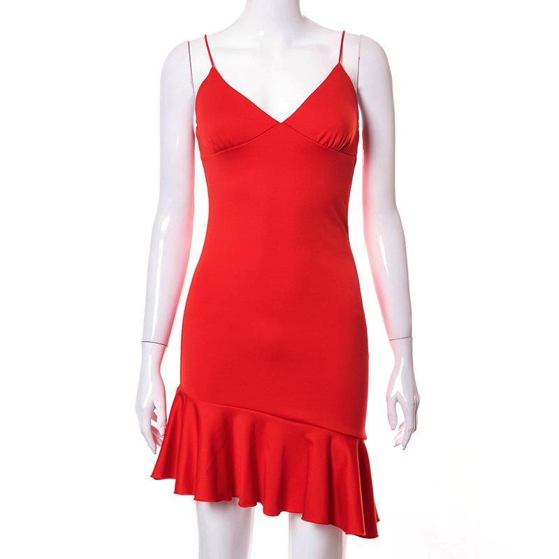Summer Sling Backless Ruffle Dress
