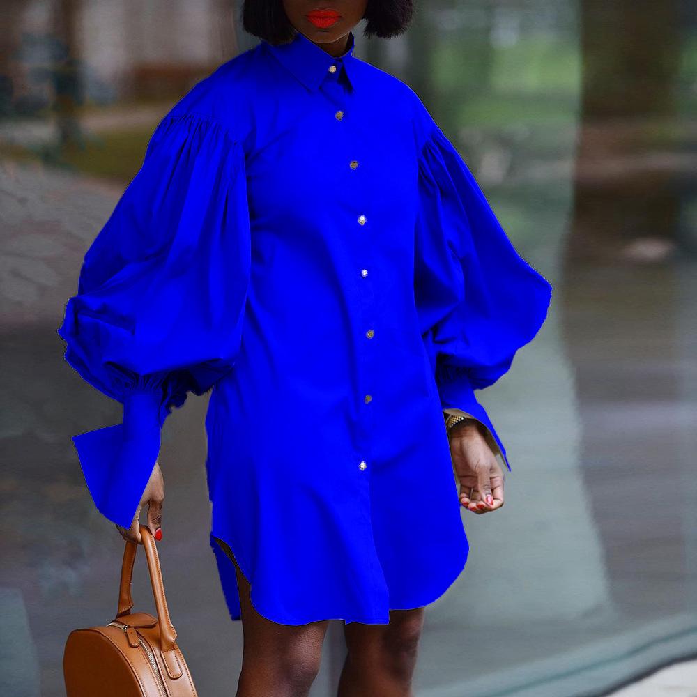 Loose Lapel Shirt Dress