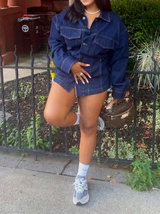 Chic Denim Dress Jacket