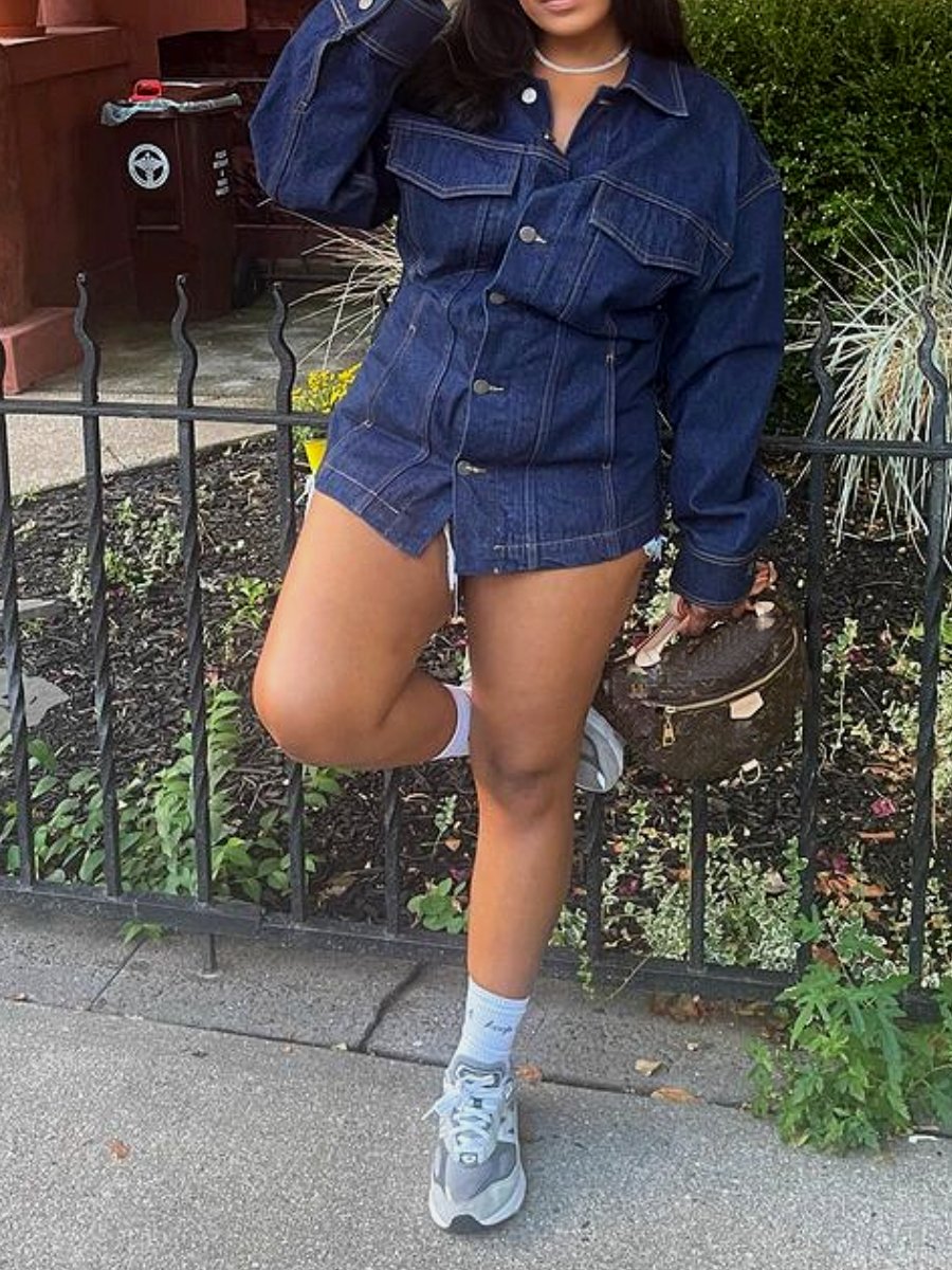 Chic Denim Dress Jacket