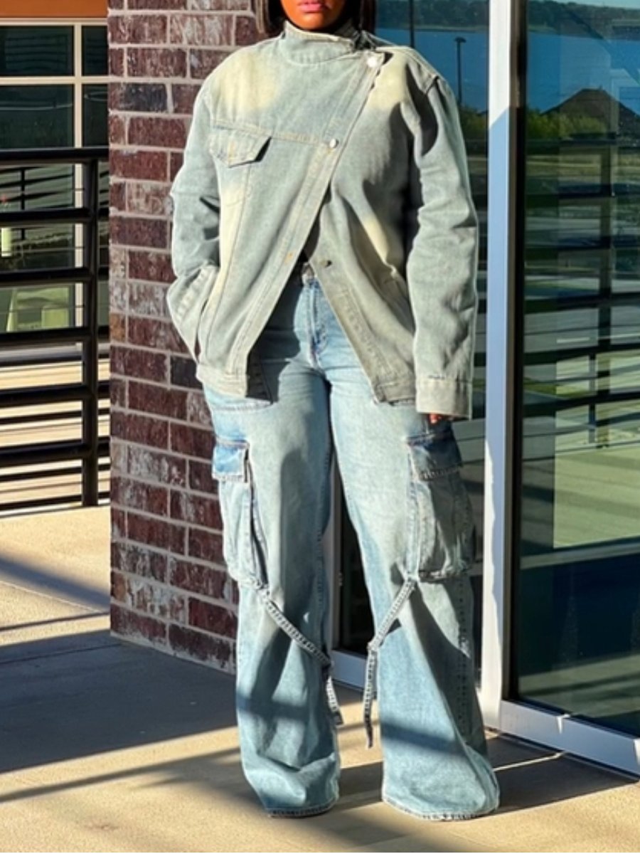 Chic Irregular Denim Jacket