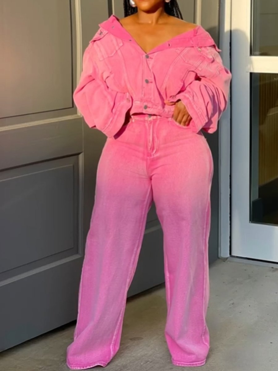Pink Sweet Denim Set