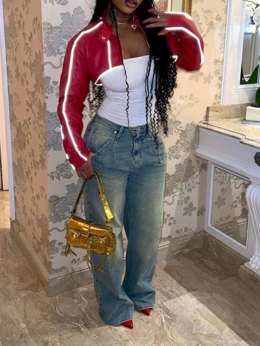 Stylish Short Leather Jacket