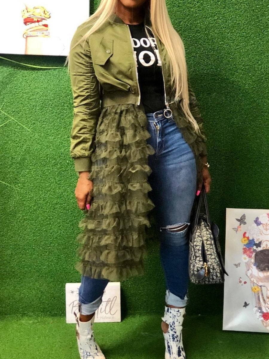 Lace Bomber Jacket